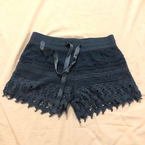 Navy Blue Lace Shorts